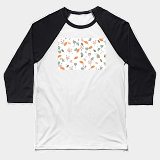 Seasonal Floral Pattern Baseball T-Shirt